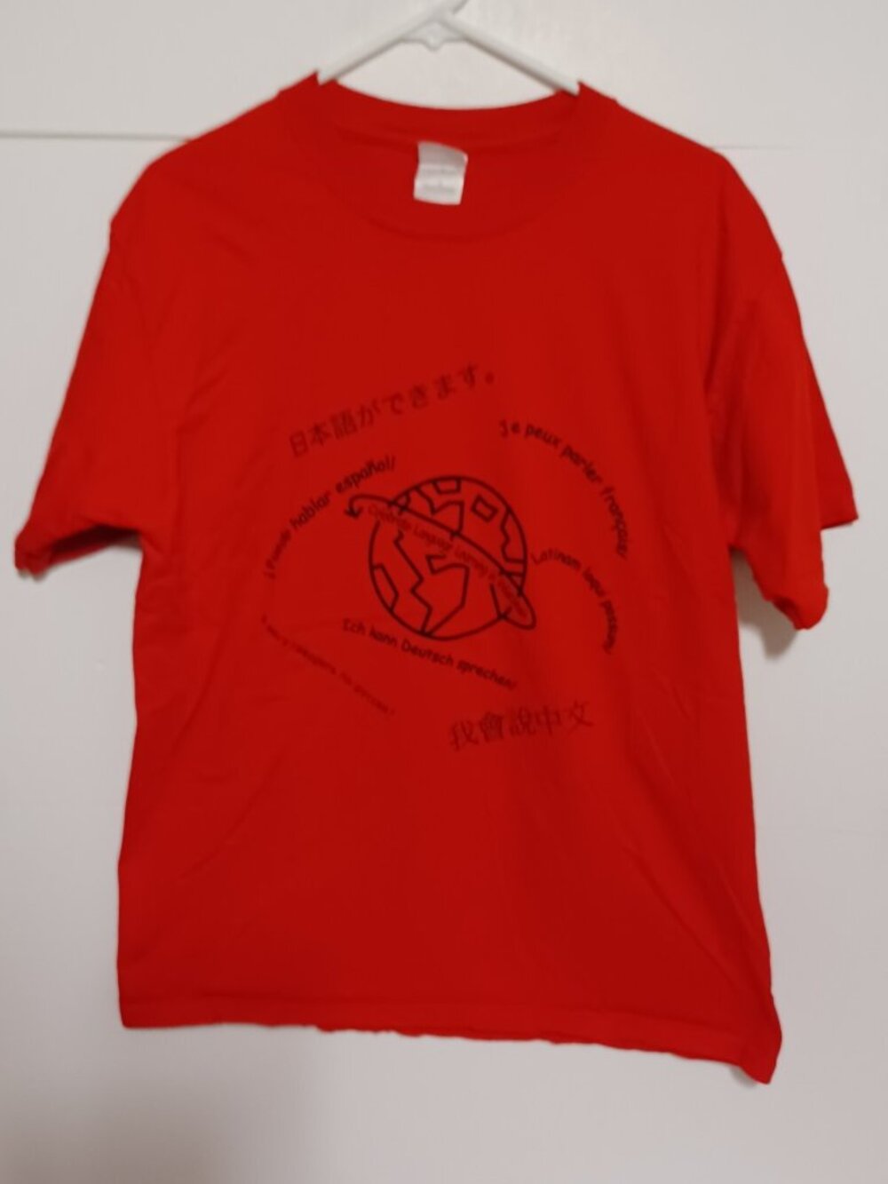 Gildan Vintage Celebrate Language Learning In Wisconsin Red Large T-Shirt